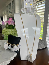 Load image into Gallery viewer, ZENZII Iridescent white drop pedal earrings

