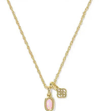 Load image into Gallery viewer, Kendra Scott mini Elisa necklace, gold light pink lab opal
