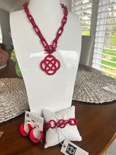 Load image into Gallery viewer, ZENZII Red swirl charm beaded bracelet
