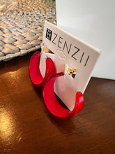 Load image into Gallery viewer, ZENZII Chunky risen hoop earrings in hot pink
