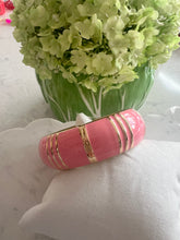 Load image into Gallery viewer, Pink Enamel Bracelet with Gold Accents
