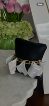Load image into Gallery viewer, ZENZII Iridescent, white and gold pedal bracelet
