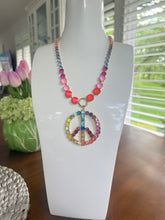 Load image into Gallery viewer, Tova, peace pop necklace and candy crush
