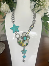 Load image into Gallery viewer, Art by Amy Vintage Star and Tin Guitar Necklace
