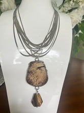 Load image into Gallery viewer, Art by Amy Multi Strand Wood Shell and Stone Inlay Necklace
