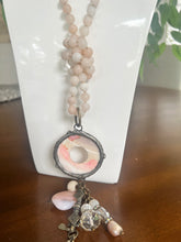 Load image into Gallery viewer, Art by Amy lightweight natural stone shell center necklace
