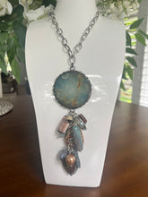 Load image into Gallery viewer, Art by Amy Blue Galaxy Stone Multi Drop Necklace
