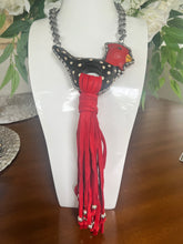 Load image into Gallery viewer, Art by Amy Polka Dot Red and Black Chicken
