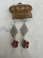 Load image into Gallery viewer, Art by Amy Pink Flower Pottery Earrings
