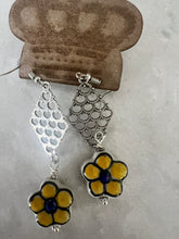Load image into Gallery viewer, Art by Amy Yellow Pottery Flower Earrings
