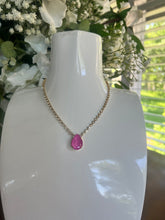 Load image into Gallery viewer, Tova Milli  Necklace and antique gold with ultra orchid
