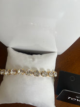 Load image into Gallery viewer, Tova Izzy Bracelet in Antique Gold with Crystals size medium
