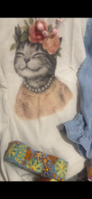 Load image into Gallery viewer, Floral Crown Cat Graphic Tee
