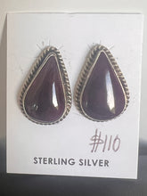 Load image into Gallery viewer, Peggy Skeets Sterling Silver Purple Spiny Oyster Earrings
- Signed

