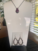 Load image into Gallery viewer, Sterling Silver &amp; Purple Stone Beaded Teardrop Earrings – Southwestern Style
