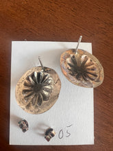 Load image into Gallery viewer, Sterling Silver Southwestern Concho Stud Earrings – Handcrafted Floral Design
