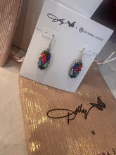 Load image into Gallery viewer, Kendra Scott Dolly Parton Patchwork Drop Earrings vintage silver
