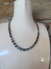 Load image into Gallery viewer, Tova Sarina Necklace in Antique Silver in fairydust blue mix
