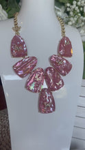 Load and play video in Gallery viewer, Dolly Parton x Kendra Scott Gold 1974 Butterfly Statement Necklace in Light Pink Iridescent Abalone
