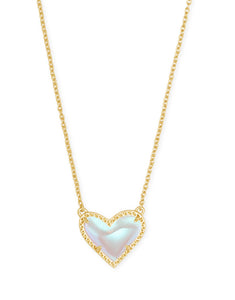 Kendra Scott Ari Heart Gold Dichroic Glass Necklace