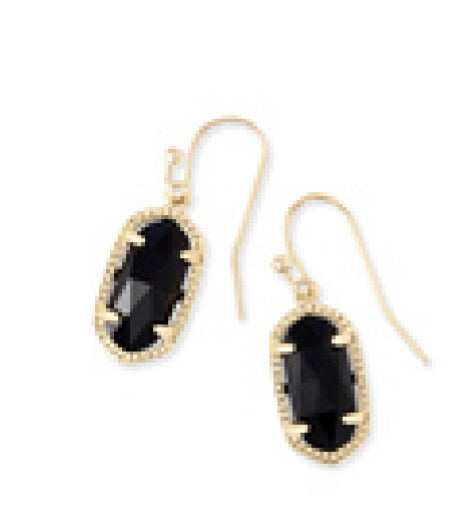 Kendra Scott Gold Earrings With Black Stone