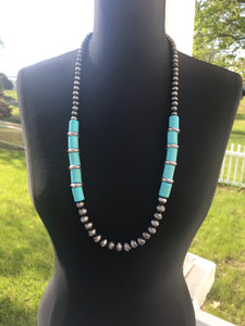 Turquoise Navajo Pearl Natural Necklace