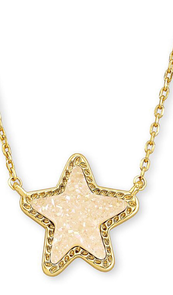 Kendra Scott Jae Star Gold Drusy Necklace