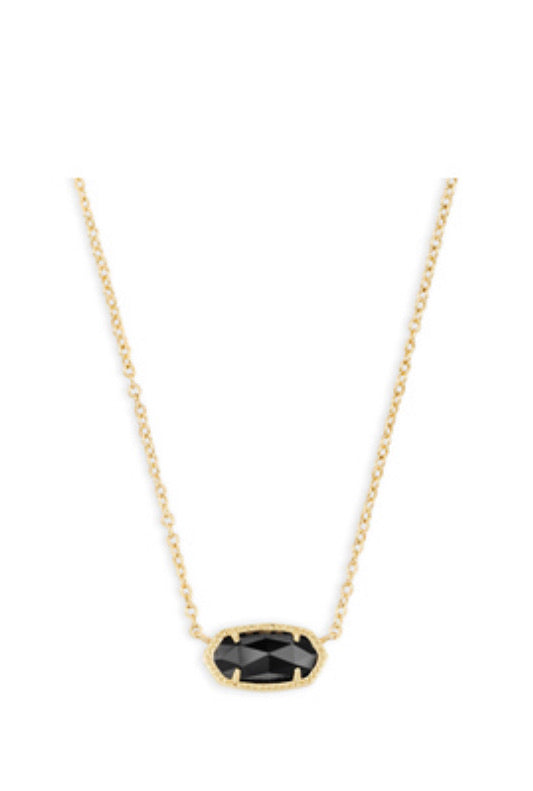 Kendra Scott Elisa Gold With Black Stone Necklace