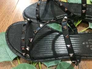 Studded Black Sandals