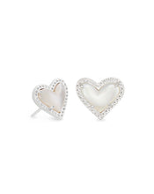 Load image into Gallery viewer, Kendra Scott Rhodium Mother of Pearl Stud Earringa
